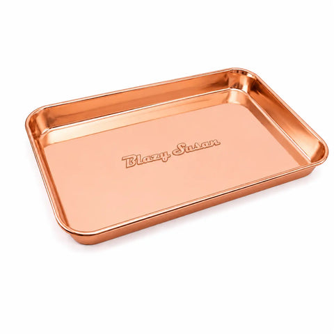 Blazy Susan Stainless Steel Metal Rolling Tray Rose Gold