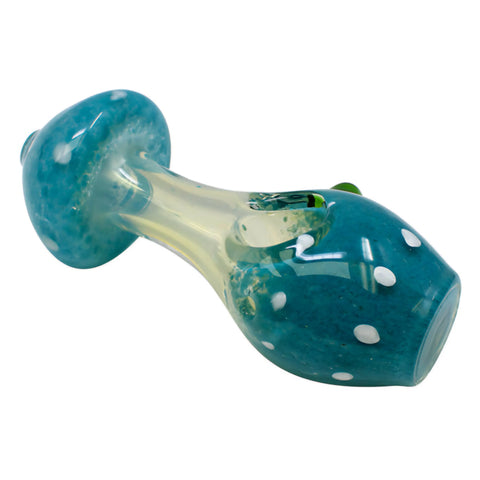 Blue Mushroom Glass Pipe