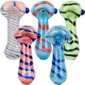 Bold Striation Glass Spoon Pipe  Colors