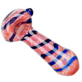 Bold Striation Glass Spoon Pipe Red