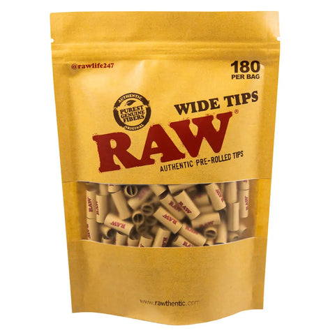 RAW Pre-Rolled Wide Tips Bag of 180