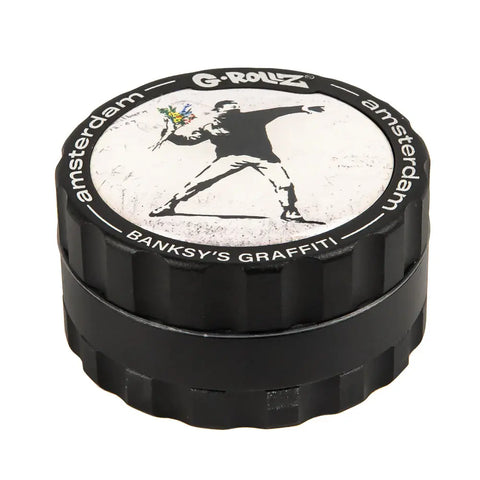 G-Rollz Banksy Graffiti 'Flower Thrower' 53mm 3pc Metal Grinder
