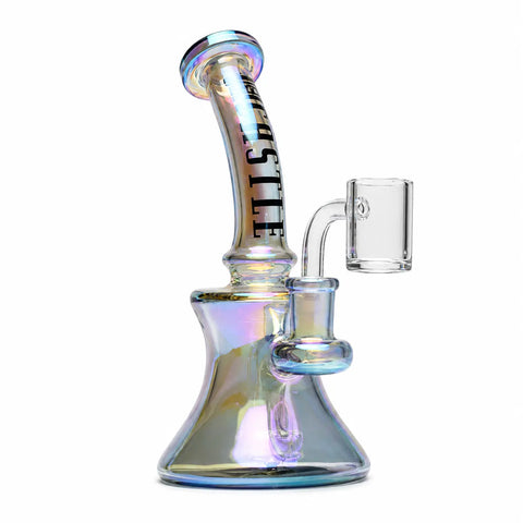 Castle Glassworks Electroplated Mini Dab Rig 7" with Quartz Banger