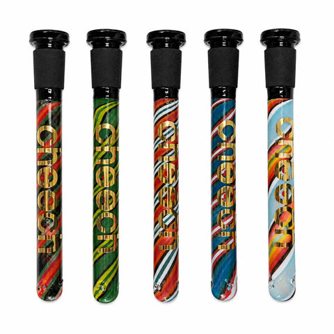 Cheech Glass Multicolored 3-Hole Slit Diffuser Downstem 4.5"
