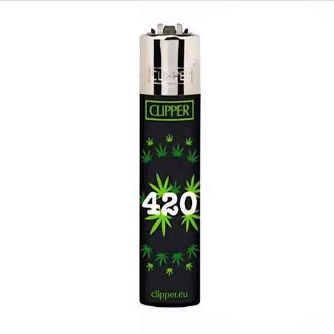 Clipper Lighter - Green Leaves