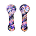 Dichro Stripe Spiral Fumed Glass Hand Pipe