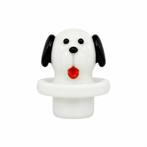 Dog Glass Carb Cap White