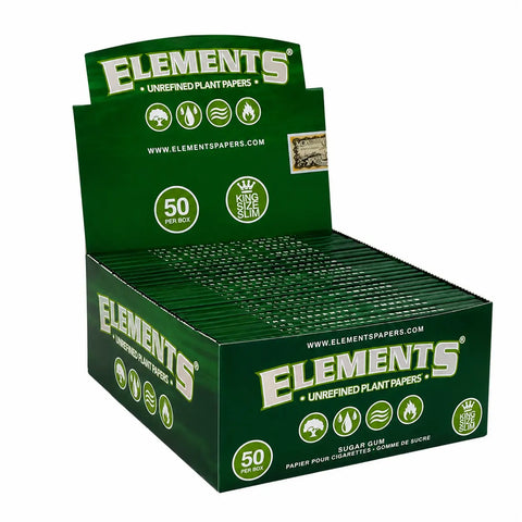 Elements Green KS Slim Rolling Papers Box