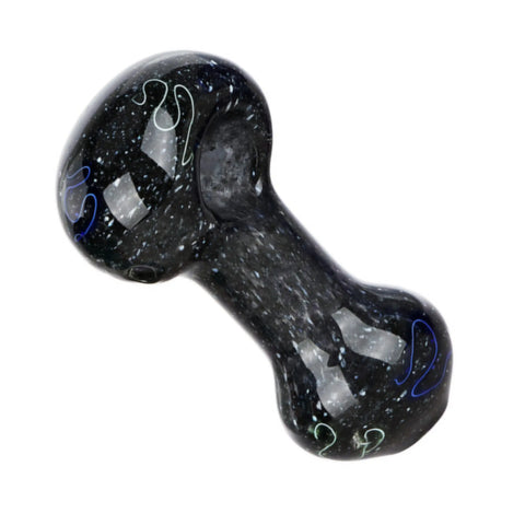 Frit Fusion Glass Spoon Pipe Black
