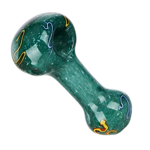 Frit Fusion Glass Spoon Pipe Green