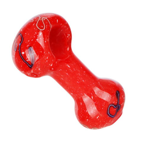 Frit Fusion Glass Spoon Pipe Red