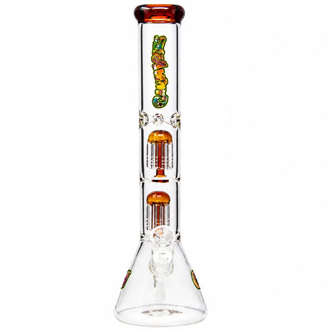 GanjaVibes Double Tree Percolator Glass Bong 14"