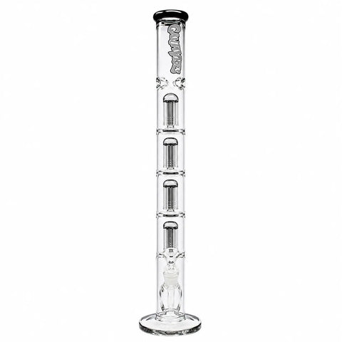 GanjaVibes Irie Vibes Quadro Tree Percolator Black Glass Bong 24"
