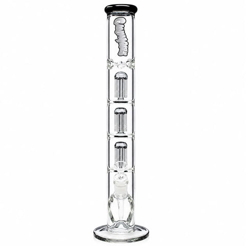 GanjaVibes Irie Vibes Triple Tree Percolator Black Glass Bong 20"