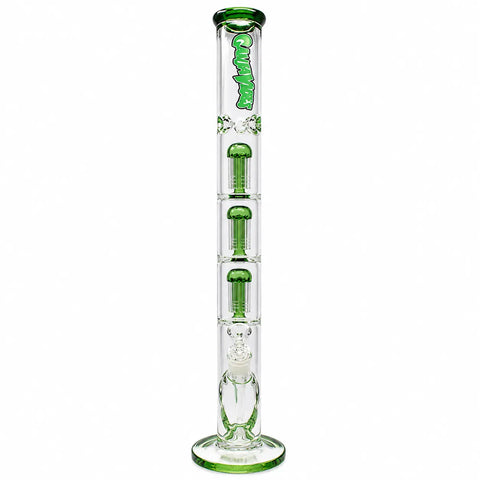 GanjaVibes Irie Vibes Triple Tree Percolator Green Glass Bong 20"