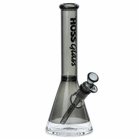 Hoss Glass Colored Beaker w/ Window Base Bong Black