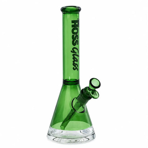 Hoss Glass Colored Beaker w/ Window Base Bong Green