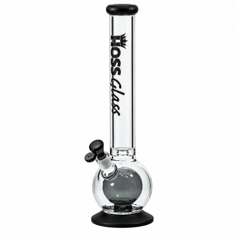 Hoss Glass Double Ball Bong 18" Black