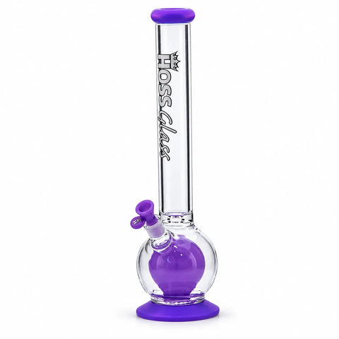 Hoss Glass Double Ball Bong 18" Purple