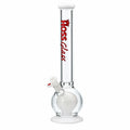 Hoss Glass Double Ball Bong 18" White