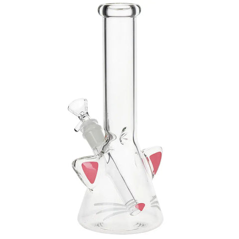 SeshGear Kitty Whiskers Glass Beaker Bong 9.75"