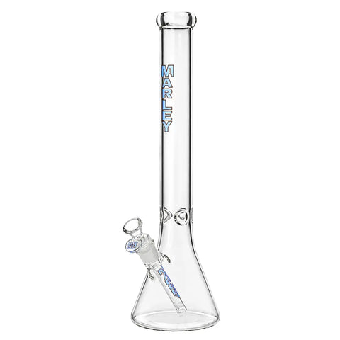 Marley Logo Glass Beaker Bong 18 inches Blue