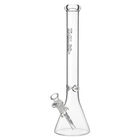 Marley Logo Glass Beaker Bong 18 inches Silver