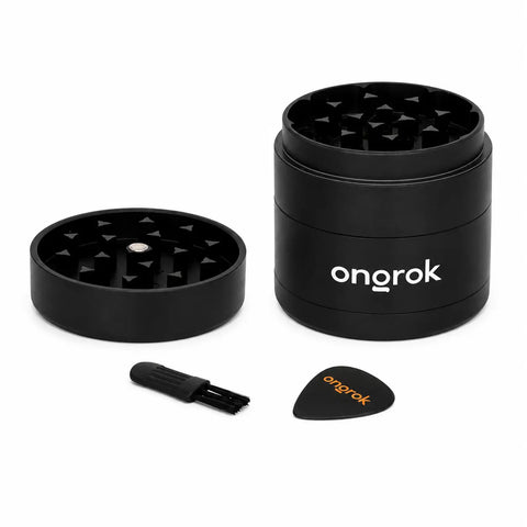 Ongrok 55mm 4-piece EZ Grinder Black Opened