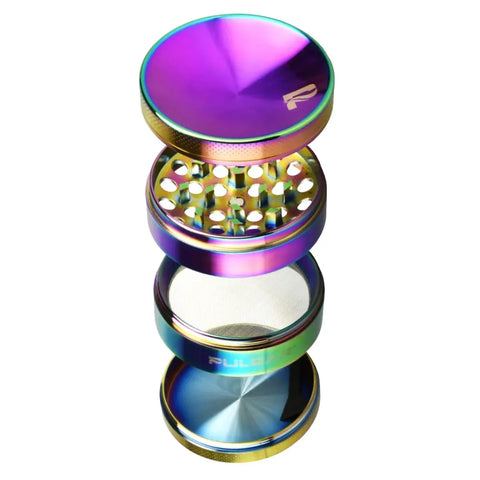 Pulsar Concave Rainbow Anodized  Grinder Gold 4pc / 2.5"