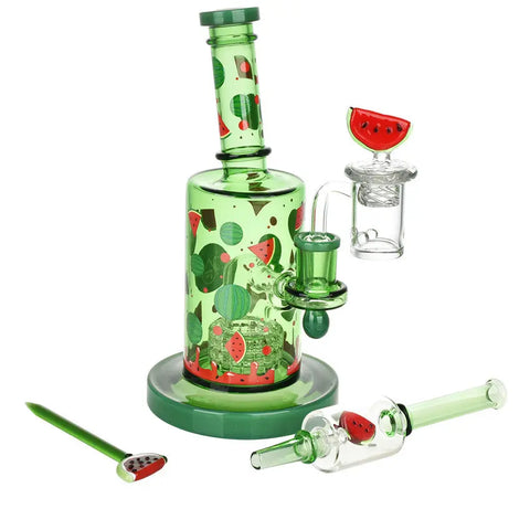 Pulsar Fruit Series Watermelon Glow in the Dark Dab Rig Kit  8"