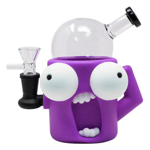 Quirky Eye Popping Silicone Bong 6"