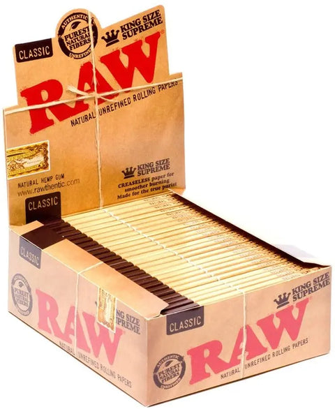 Raw King Size Supreme Rolling Papers Box