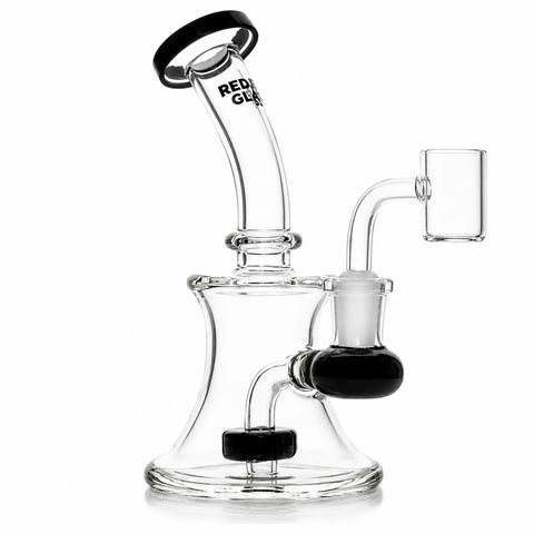 Red Eye Glass Bell Base Dab Rig Black