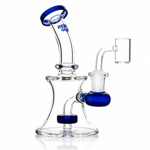 Red Eye Glass Bell Base Dab Rig Blue
