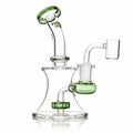 Red Eye Glass Bell Base Dab Rig Green