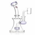 Red Eye Glass Bell Base Dab Rig Purple
