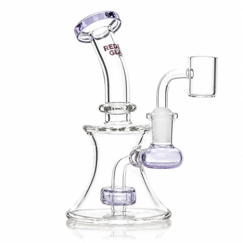 Red Eye Glass Bell Base Dab Rig Purple