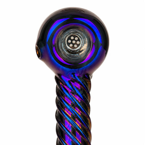 Red Eye Tek Terminator Twister Glass Hand Pipe 4"