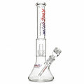 Red Eye Tek Thick Revolution Dual Chamber Bell Base Glass Bong 19"