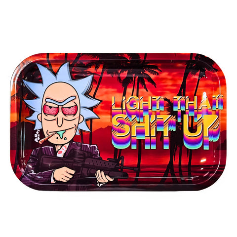 Rick Light This Shit Up Metal Rolling Tray