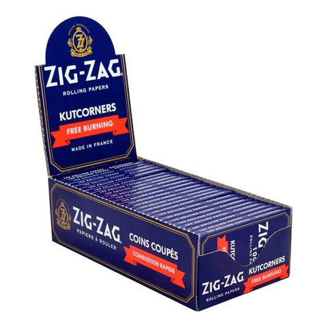Zig Zag Blue Kutcorners Free Burning Rolling Papers - Single Wide Box