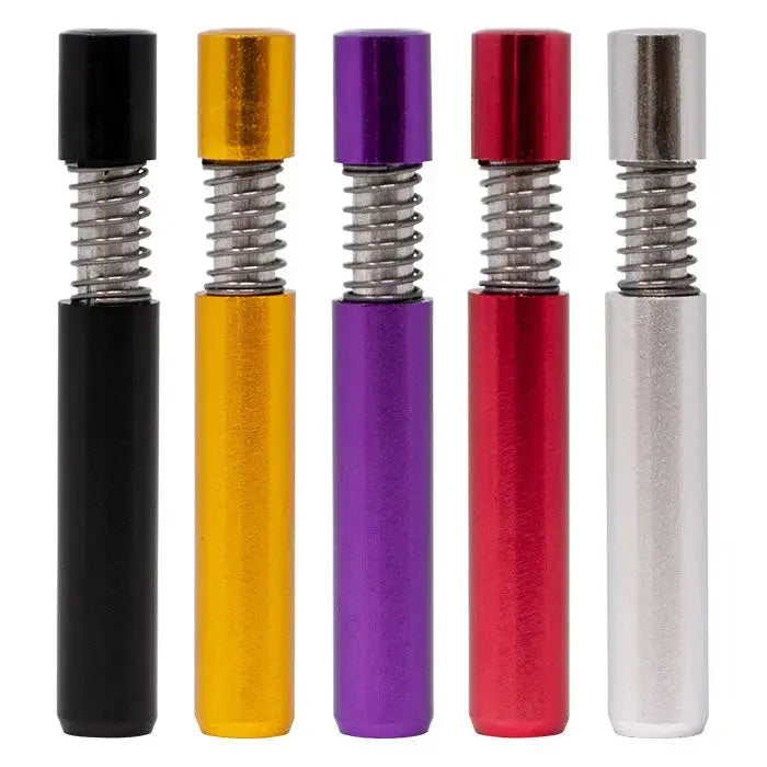 thumbnail image 2 of Self-Cleaning Metal One Hitter – 5 Pack Black Spring-Loaded Dugout Pipe 2 of 5