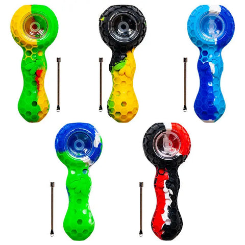 Silicone Bee Durable Hand Pipe Colors