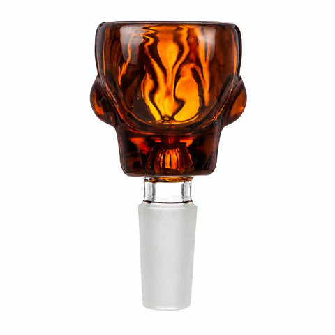Skull 14mm Bong Bowl Amber Back