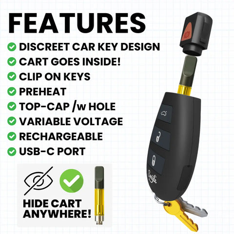 Smyle Labs Car Key 510 Cart Pen Battery Features