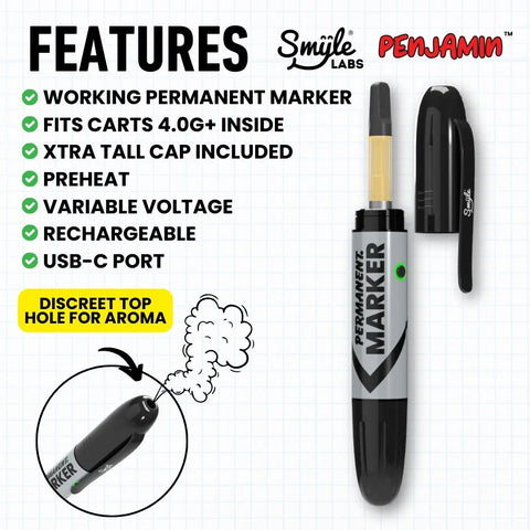 Smyle Labs Permanent Marker 510 Cart Battery Features