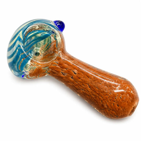 Swirl & Fritted Glass Pipe Brown 