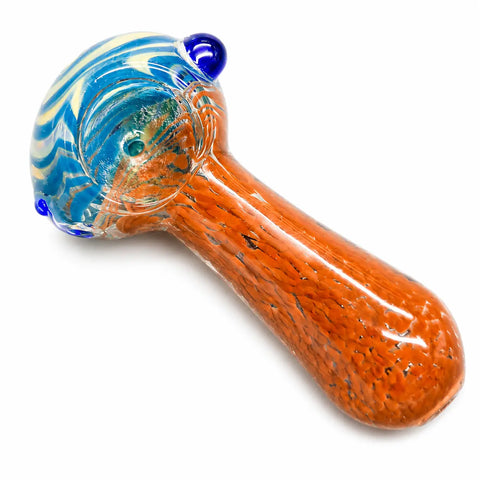 Swirl & Fritted Glass Spoon Pipe Brown