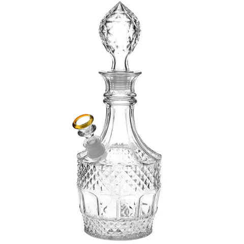 Vintage Crystal Decanter Glass Water Pipe 8.5"