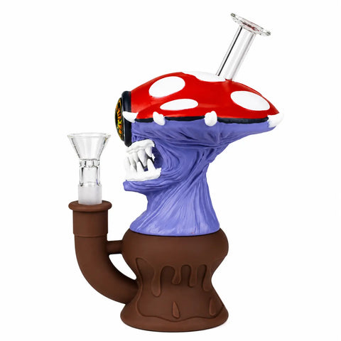 Vinyl Mushroom Monster Silicone Bong Side